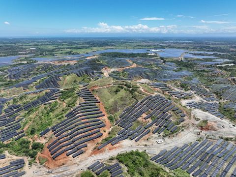 Aerial view of Vena Energy's Bugallon Solar Power Project in Pangasinan